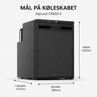 Alpicool CR50X-S 12/24V Kompressor Køleskab (integreret)